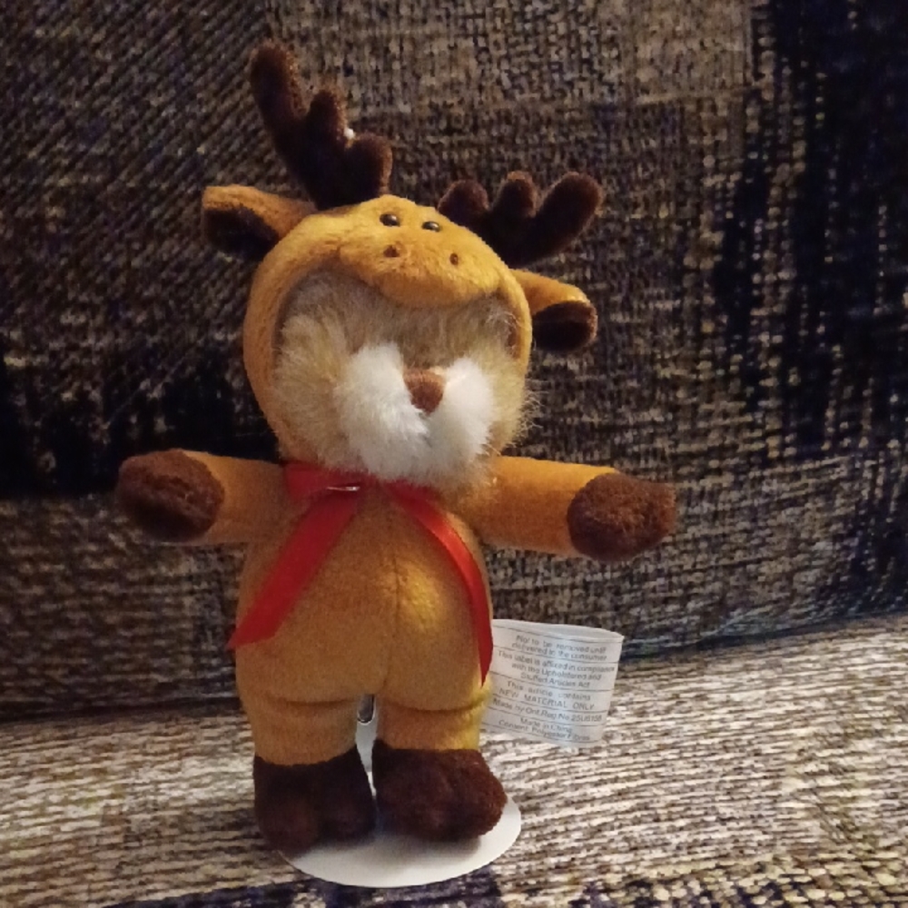 4/$80 Cute Plush Bear In A Reindeer Costume - Stand